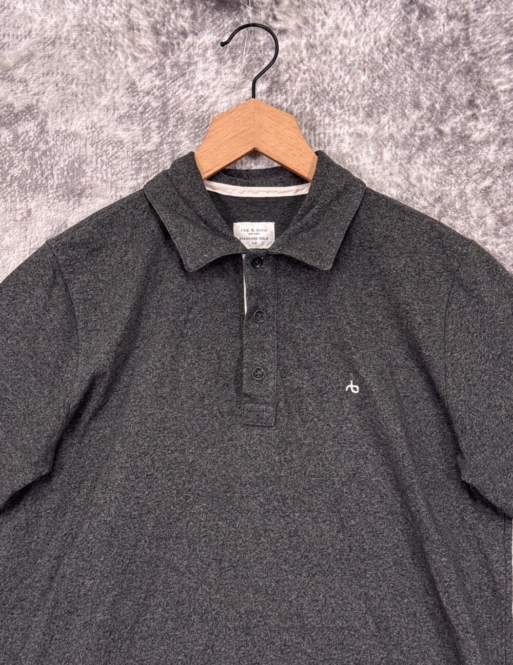 Rag & Bone Polo Shirt Small Mens Gray Cotton